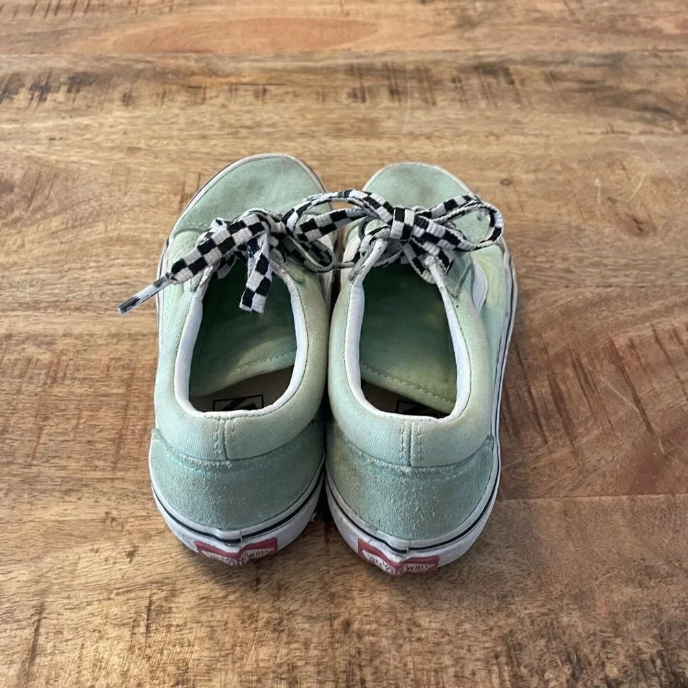 Vans Old Skool Green White Suede/Canvas Sneakers 1